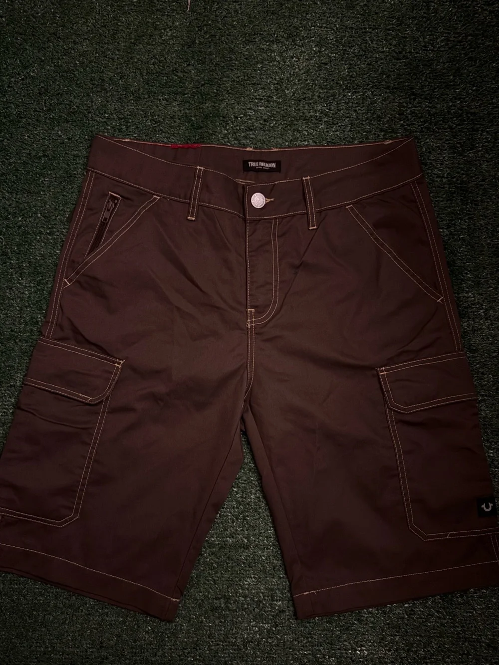 True Religion Dark Brown Men's Cargo Shorts
